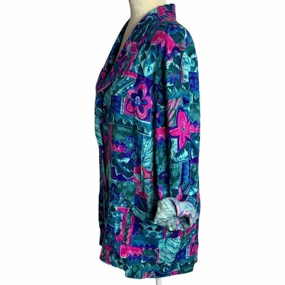 Vintage 90s Rampage Oversized Blazer Jacket M Blue - Picture 4 of 7